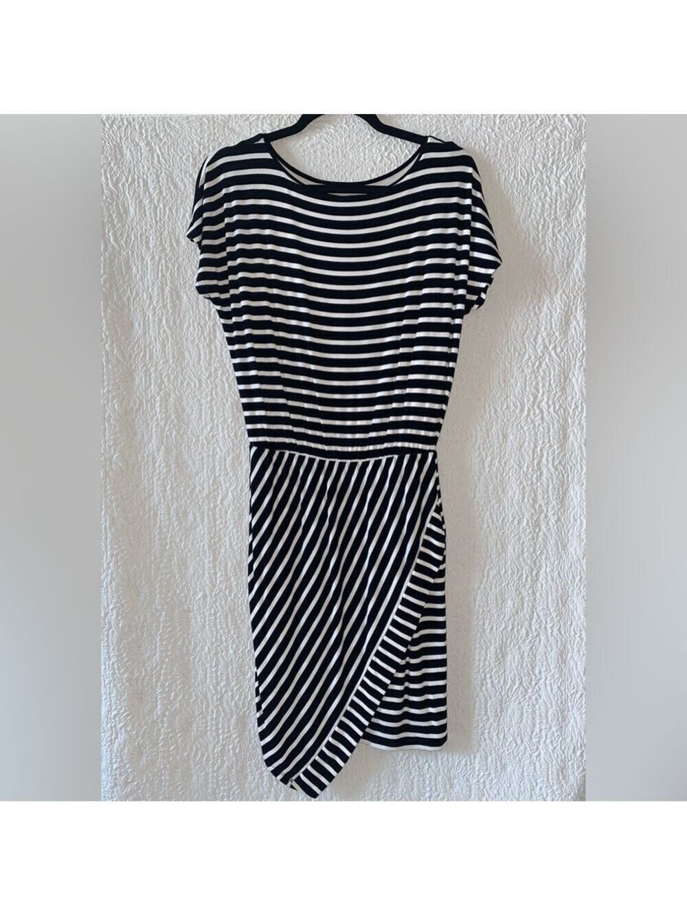 White House Black Market Stripe Wrap Skirt Asymmetrical Dress - Picture 10 of 13